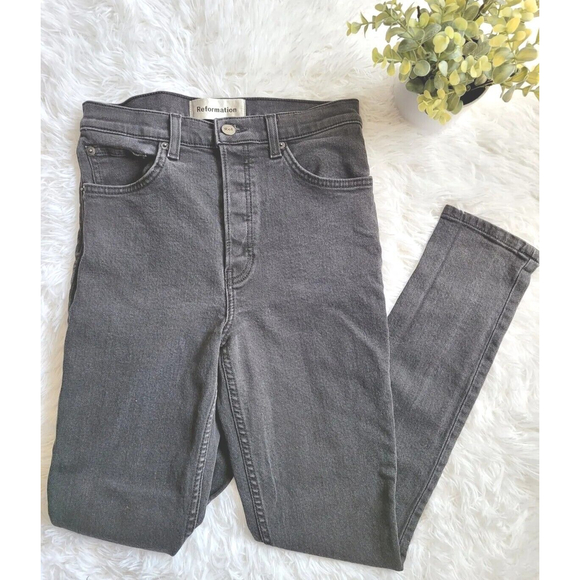 [231] Reformation Women's Size 27 Distressed Denim Serena High Skinny Jeans - Picture 2 of 8